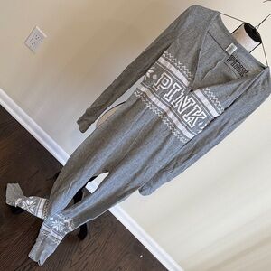 Pink Victoria’s Secret Gray & White Aztec Onesie overall Size Small